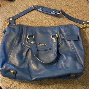 Coach Blue Leather Shoulder Bag